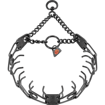 Herm Sprenger 41cm - 2.25 MM BLACK STS PRONG COLLAR WITH SWIVAL