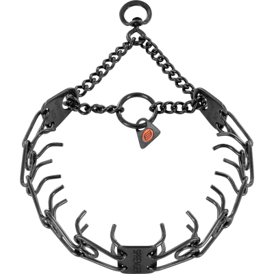 ULTRA-PLUS Training Collar with Center-Plate and Assembly Chain - Black Stainless steel - 58cm - 3.2mm prong