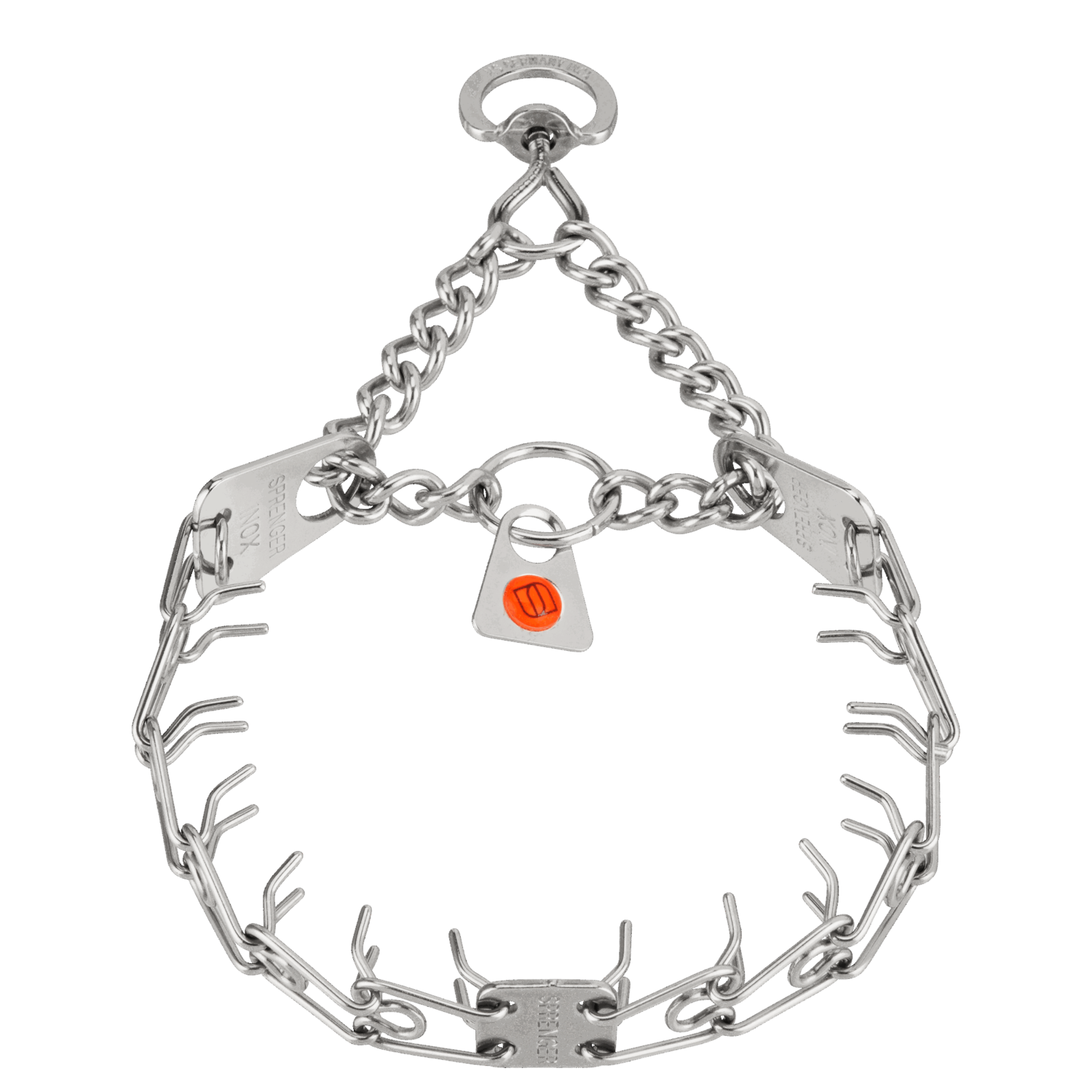 MICRO-PLUS Training Collar with Center-Plate and Assembly Chain - Stainless steel, 1.5 mm, 32 cm / 13"